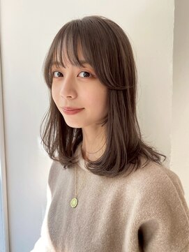 ハニーシブヤ(HONEY shibuya) ミディアムレイヤーカット/ゆるふわミディアム/ココアブラウン1