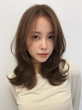 ルージュシー 堀江(RU10C) レイヤーカット/ブリーチなしダブルカラー/ベージュ