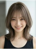 白髪ぼかし似合わせ/小顔カット/ミディアムレイヤー/3-3