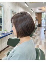 ルートヘア 辻堂店 50代/髪質改善/縮毛矯正/前下がりボブ/艶髪◎/¥9400