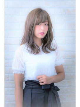 ヘアーアートシフォン 池袋西口店(Hair art chiffon) 厚めバングクラシカルワンレンフェザーロングセンターパート