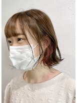 レクタ(recta)&nbsp;【美容室　京都　伏見　recta】外ハネにピンクインナーカラー