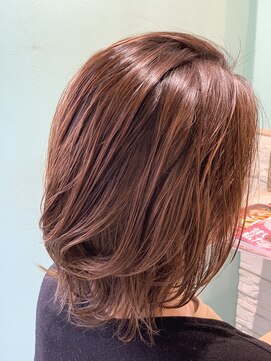 ミエルヘアーエスト 新宿店(mielhair est) 外ハネミディアム×ラベンダーブラウン