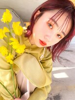 トゥコ(tuco)&nbsp;暖色カラーピンクカラーバイオレットシースルー外ハネボブ