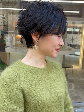 【川原拓也】ショートパーマ#大阪梅田#ショートボブ#白髪ぼかし