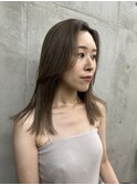 グレージュカラー/ブリーチあり/顔まわりレイヤー/代官山