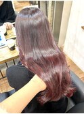 〈藤間〉ブリーチなしピンクブラウン/ツヤ感カラー/韓国ガーリー