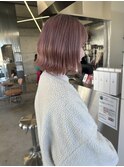 タッセルボブ×ピンクベージュ