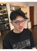 20代30代くせ毛風パーマアップバング