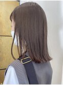 名古屋カラーブリーチなしグレージュミディアムくすみベージュre