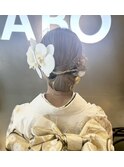 成人式ヘア つるんとシニョン
