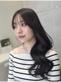 こなれウェーブ/韓国/顔周り/レイヤーカット/オリーブグレージュ