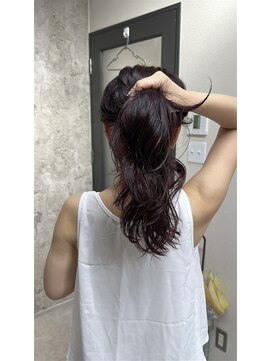 ヨペ(yeope) 【結んで可愛い】レイヤーパーマスタイル/レッドカラー