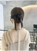 ヘアセット/ヘアアレンジ/タイト/まとめ/シニヨン/リボン
