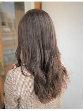 リエットヘアー 杢左店(Lie-et. hair) 透明感オリーブブラウン×ゆるウェーブ #透明感カラー#ツヤ髪