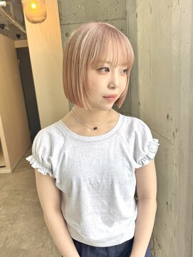 ミルクティーカラー/ボブ/ブリーチ/ハイトーン/ダブルカラー