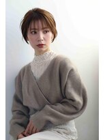 ムウ 難波(MOU)&nbsp;ボブクールショート前髪イメチェンピンクベージュ30代40代50代