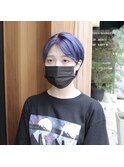 ダブルカラー　ネイビー　/　　ブルー　ショートカット　夏ヘア