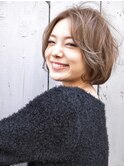 イルミナカラー☆センターパートくせ毛風無造作フェミニンボブ