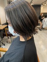 オーストヘアー リュウール(Aust hair Lueur) 白髪があっても楽しめるハイライト☆グレージュ ホイップボブ　K