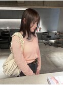 デザインカラーレイヤーカットウェットヘア夏オリーブベージュ