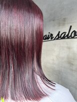 エムドットヘアーサロン(M. hair salon)&nbsp;【栗本浩司】ワインレッド×パツンとカット