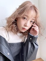 くすみベージュオリーブカラーボブルフワンレン_38897