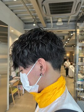 オーガニック リブ 川越(organic+live) スーツ短髪ツーブロック束感モテる黒髪シークレットパーマ