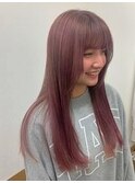 ハイトーンラベンダーピンクベージュWカラー髪質改善