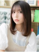 ■シースルーバング前下がりレイヤーカット302川口20代30代40代
