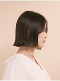 ボブ　外ハネボブ　くびれヘア　夏　縮毛矯正　ハイライトカラー