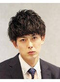 メンズスーツヘア刈り上げツーブロックカジュアルビジネス