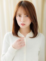 カバーヘア ブリス 志木南口駅前店(COVER HAIR bliss)&nbsp;シースルーバング/チョコレートブラウン/内巻きミディアム/20代e