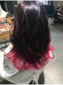 【lee 京橋】レトロウェーブ×すそカラー×ビビットピンク
