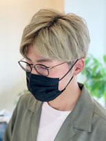 アークスヘアー&nbsp;インスタ人気★メンズオリーブベージュ×無造作マッシュショート