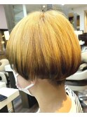 メンズライク重めマッシュブリーチホワイトブロンドエンドカラー