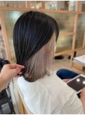 切りっぱなしボブ ホワイトシルバー 10代20代