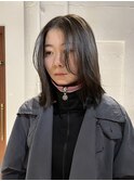 【中澤彩乃】カーキベージュアッシュオリーブ切りっぱなしボブ