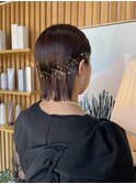 ぱつっとボブ×ピンクラベンダー