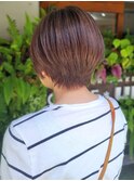 グレージュカラー ショートボブ 白髪ぼかし 30代40代