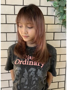 ジップ 緑店(zip) 韓国風レイヤーカット × 20代流行セミロング