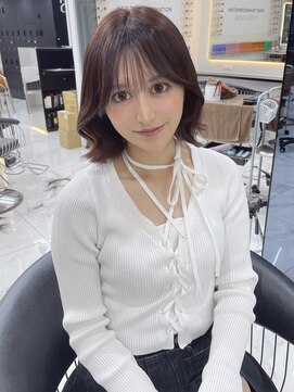 ラピス 渋谷本店(Lapis) くびれボブ/ピンクブラウン