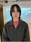 メンズボブウルフメンズミディアムレイヤーカットメンズウルフ