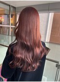 ブリーチ無しピンクブラウン