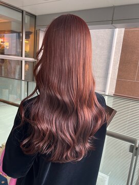 ブリーチ無しピンクブラウン