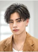 ツイスパショートセンターパートツーブロックメンズ仙台