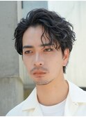 渋谷メンズパーマフェザーパーマシャドウパーマセンターパート