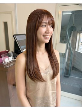 零秒女髪 千里丘店 艶髪まとまり美髪の上品セミロングカラー髪質改善髪質改善カラー