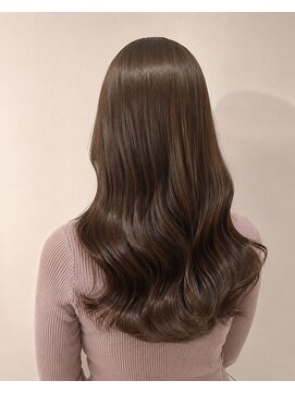 ウノ 南林間(UNO) 髪質改善カラーくびれ巻き髪ロングヘア透明ブラウン