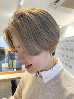 エリマ 調布(elima)&nbsp;ミルクティーベージュダブルカラーインナーカラー韓国20代前髪